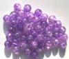50 6mm Violet Crackle Glass Beads
